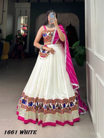 AAWIYA 1661 WHITE DESIGNER LEHENGA CHOLI WHOLESALER IN SURAT